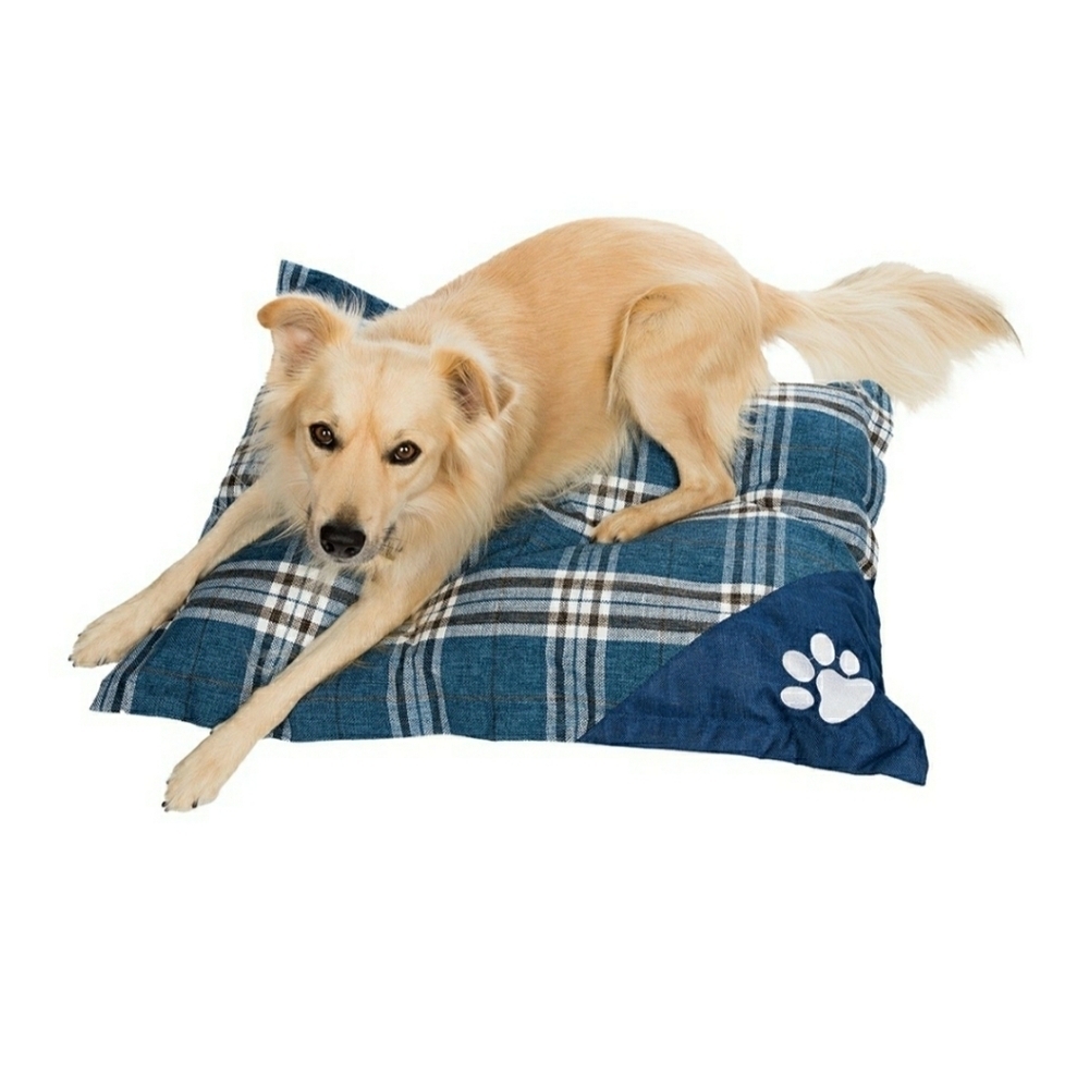 NWT Duck River Textile Hadley Square Pet Bed Denim Pattern
